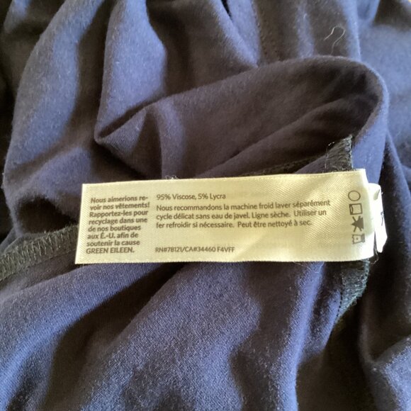 Eileen Fisher Womens Asymmetrical Colorblock Dress Size Small Knit Black &‎ Blue - Picture 4 of 12